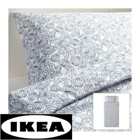 IKEA Bladvass 100% Cotton Single Duvet Cover with Matching Pillow Case - Picture 1 of 4